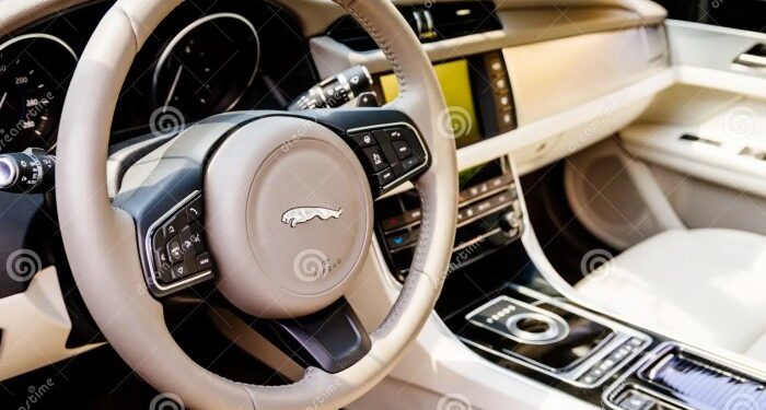 Jaguar Luxury Car Interior editorial stock photo. Image of inside ...